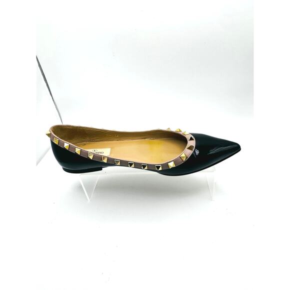 Valentino Garavani Black Patent Rockstud Ballet Flats size 38 - Picture 2 of 13